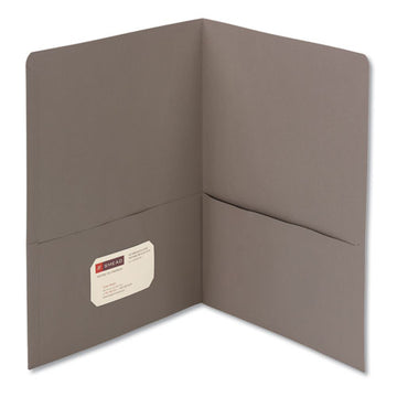 Smead® Two-pocket Folder, Embossed Leather Grain Paper, Gray, 25-box freeshipping - TVN Wholesale